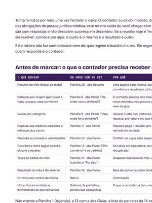 Roteiro da reunião com o contador